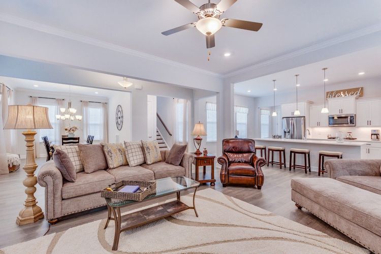 Image of the living room of an open concept single family home