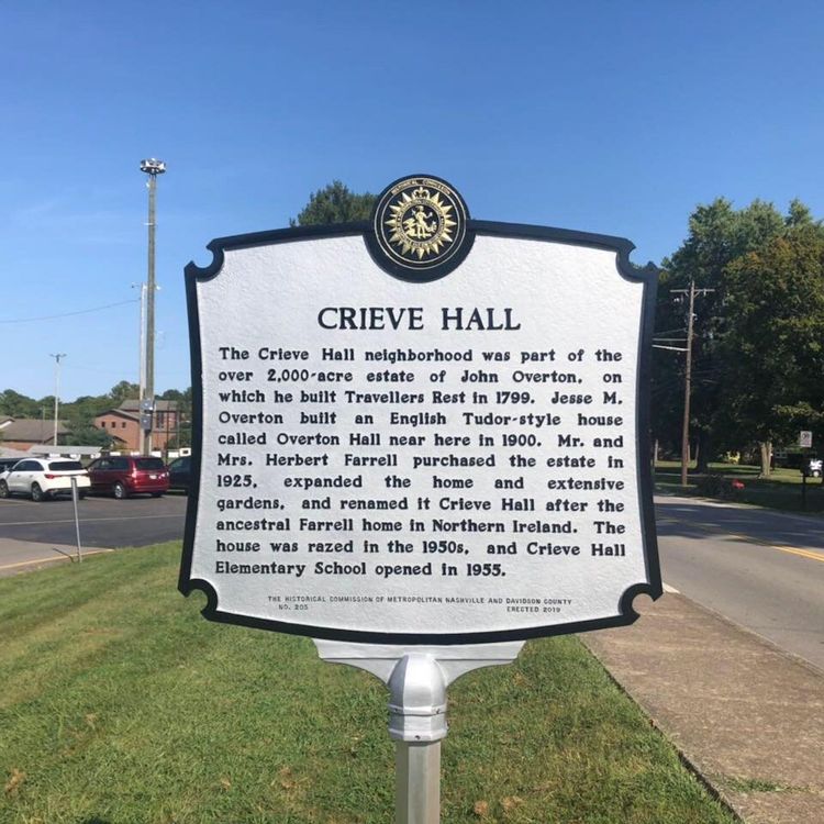 Association of historical places sign in the Crieve Hall neighborhood of Nashville