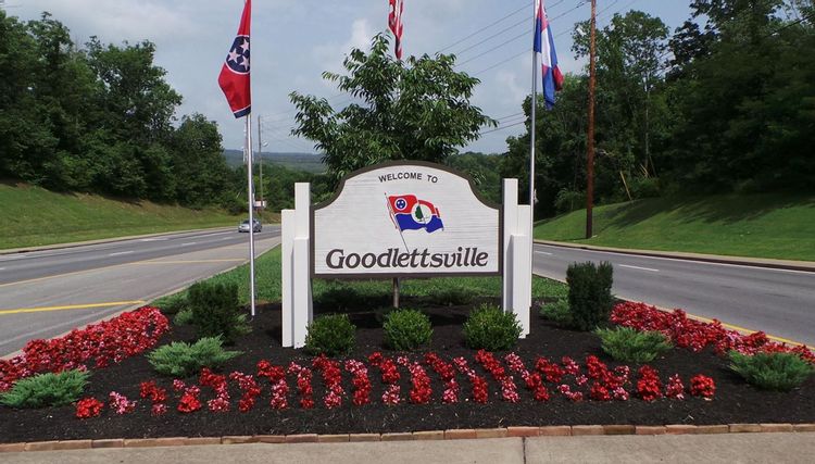 Image of the welcome sign in Goodlettsville, TN.