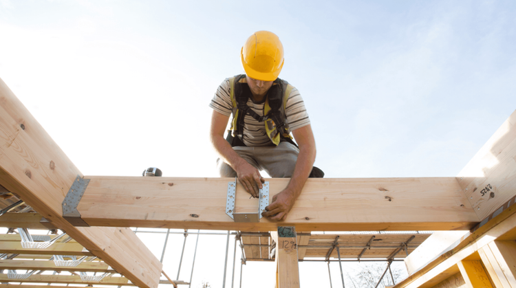 Image of a man framing a house.