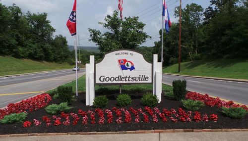 Image of the welcome sign in Goodlettsville, TN.